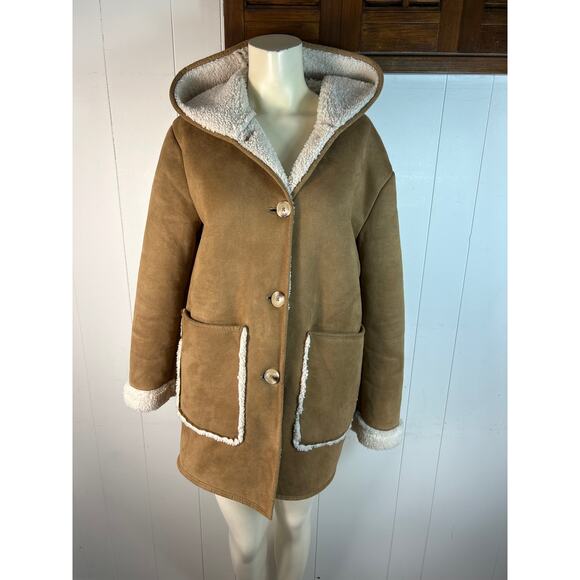 Bailey 44 Penny Lane Faux Shearling Coat in Tan. Size L. - Picture 1 of 7